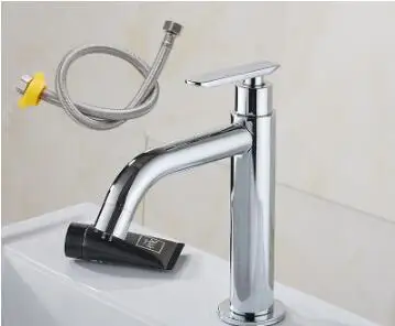 with hose Новое поступление, водопроводный кран, модный, высокое качество, decj, монтируется на одной холодной пружинной раковине, кран для раковины, смеситель для крана - Цвет: with hose