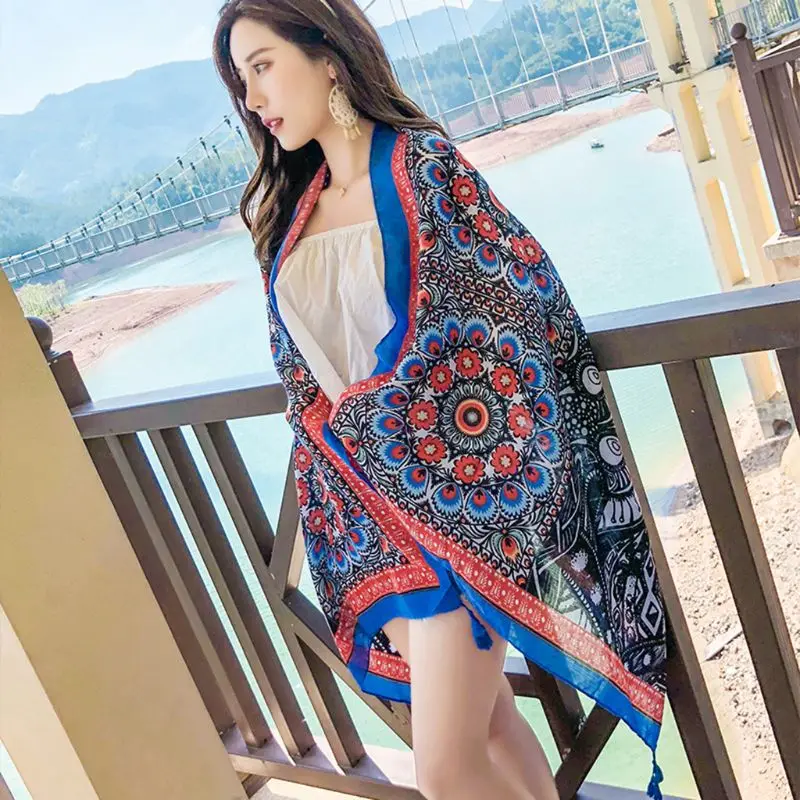 22 цвета Женский винтажный дорожный праздничный шарф цветной геометрический