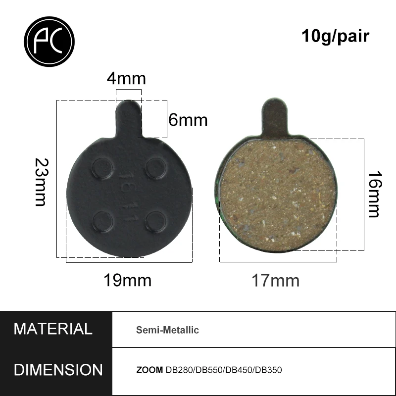PCycling 4 пары резиновых дисковых тормозных колодок для ZOOM DB280 DB550 DB450 DB350 MTB