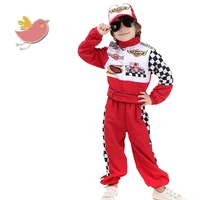new style stage costumes childrens halloween cosplay wear the red race car driver uniform masquerade costume cloth