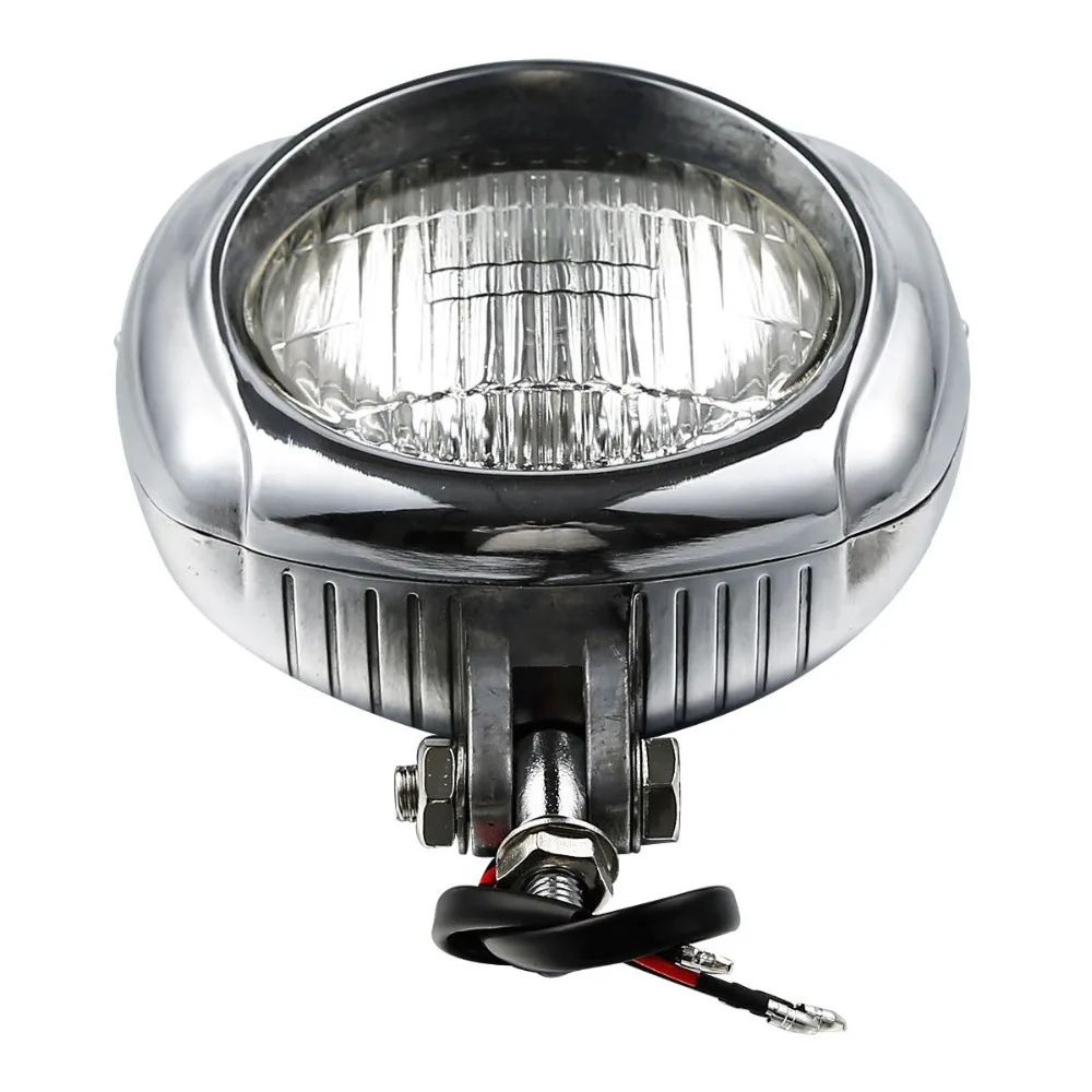 Motorcycle Retro Electroline Headlight Orange Lens For Harley Chopper Bobber Custom Bikes |