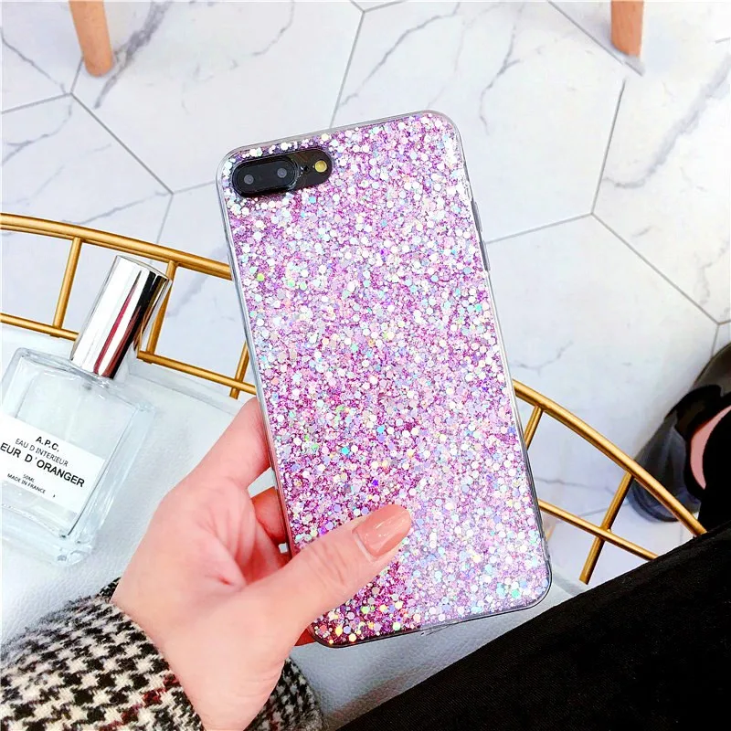 Bling Powder Case For iPhone X Glitter Wave Point Soft Silicon TPU Phone Cases Back Cover Coque iPhoneX 8 7 6 6s Plus |