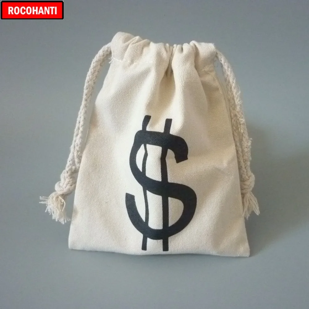 10 унций натурального цвета $ сумка многоразовая холщовая Подарочная на шнурке