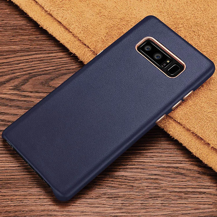 Blue Чехол для samsung Galaxy Note 8, Роскошный чехол из натуральной кожи, жесткий тонкий противоударный защитный чехол для телефона, задняя крышка для samsung Note 8 - Цвет: Blue