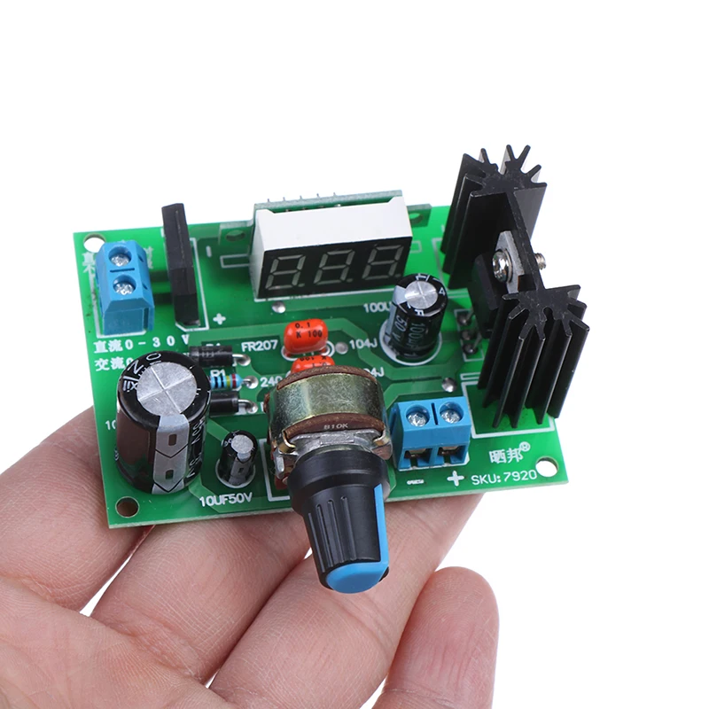 Светодиодный дисплей LM317 Регулируемый понижающий модуль регулятора напряжения