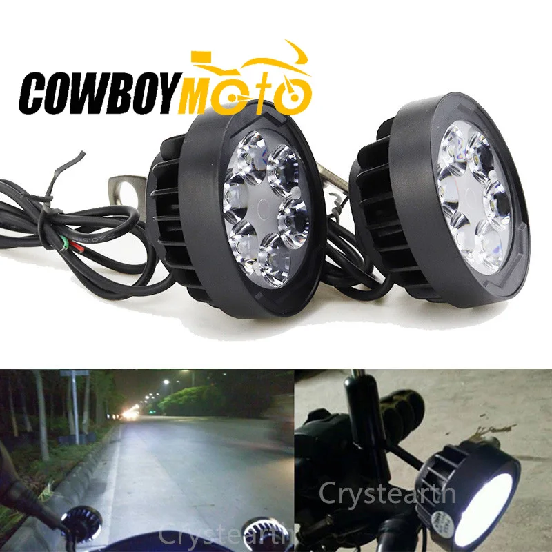 Universal Motorcycle Motocross LED Headlight Mirror Mount Driving Fog Spot Light For Pot Dirt Bike Honda Yamaha Suzuki Kawasaki |