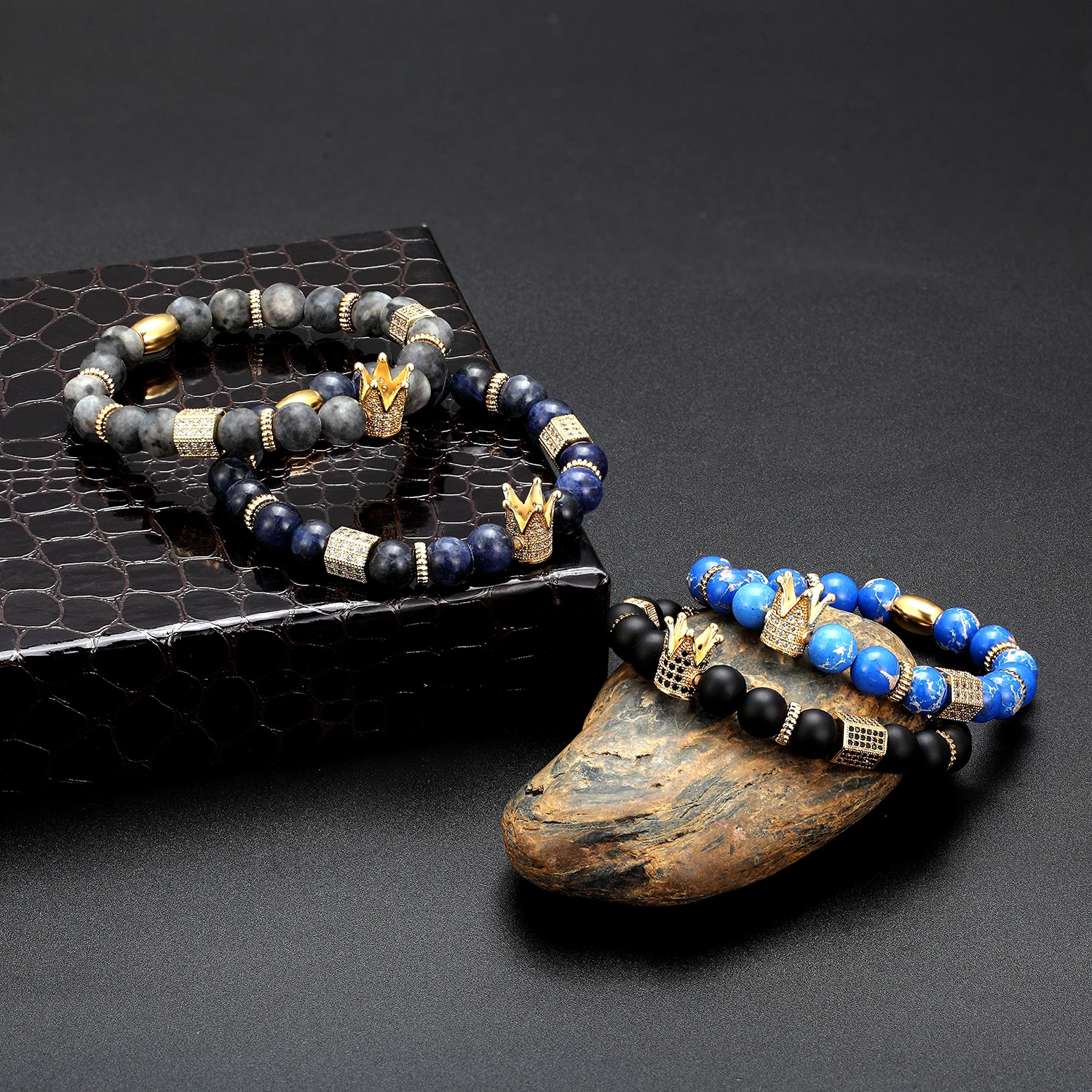 Очаровательные мужские и женские 8 мм браслеты из бисера натурального камня