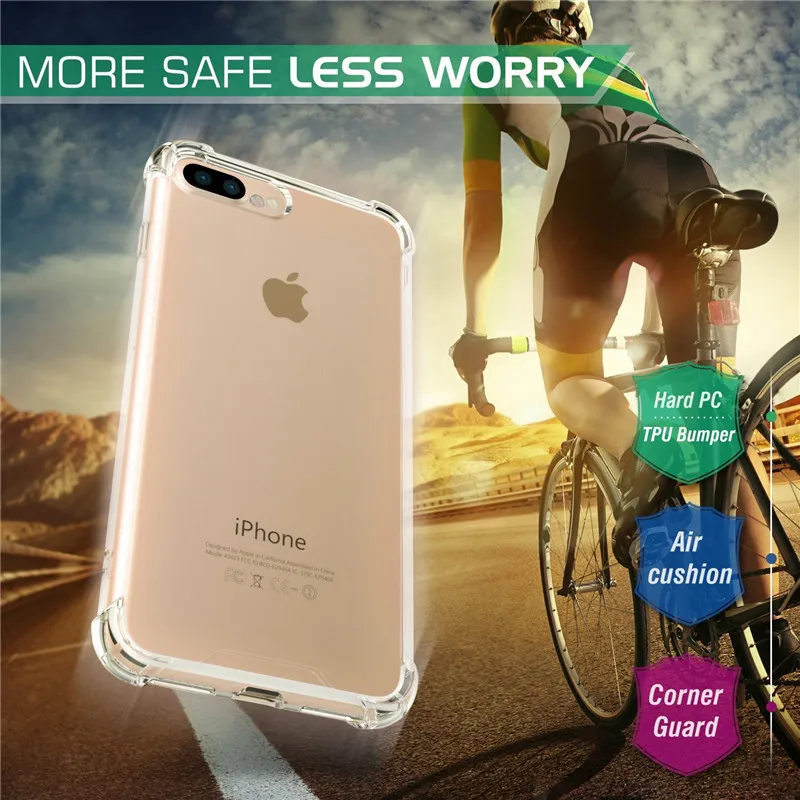 Чехол для iPhone X 8 7 6 6s Plus 5 5s SE прозрачный силиконовый чехол с воздушной подушкой