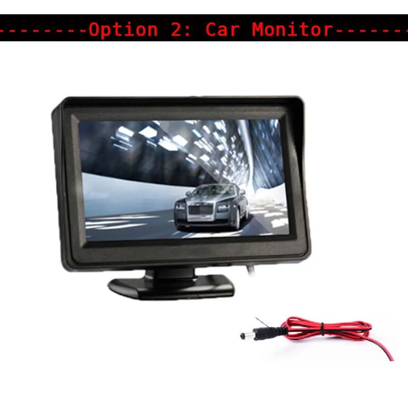 Option 2 Koorinwoo интеллектуальная Автомобильная динамическая траектория Track Trunk камера заднего вида металлическая Направляющая линия с монитором парковки зеркало черный комплект - Название цвета: Option 2