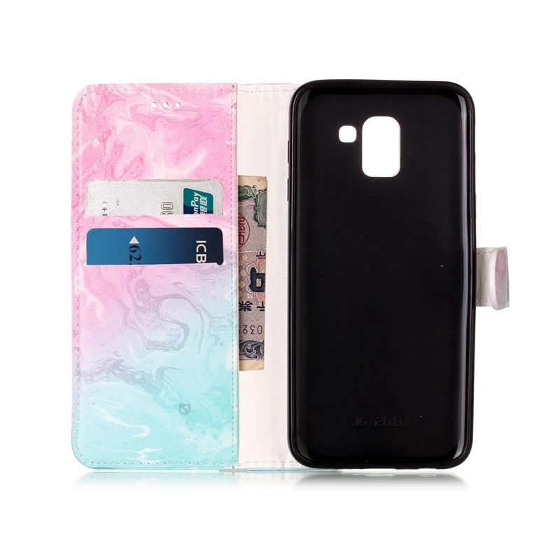 Кожаный чехол-кошелек для LG Stylo4 Stylo 4 K8 K10 2018 G7 V30 Galaxy Note 9 J4 J6 J8 мраморный цветочный