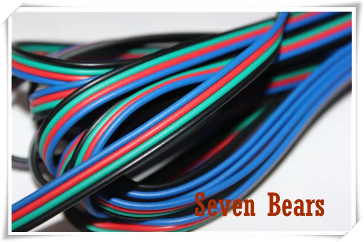 4 контактный Удлинительный кабель RGB 10 м разъем 22AWG + черный провод для