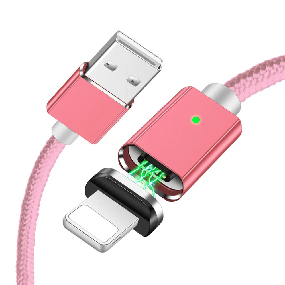 Pink Олаф Магнитный 3а Быстрая зарядка USB кабель для передачи данных и зарядки для iphone 6 6S 7 8 Plus X XR XS Max iPad usb ЗУ для мобильного телефона адаптер - Цвет: Pink
