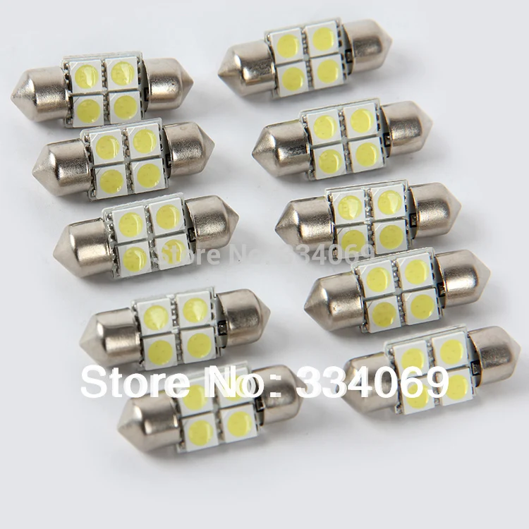 Posbay 50 шт. 31 мм 5050 4SMD белый микро универсальный автомобиль грузовик внедорожник