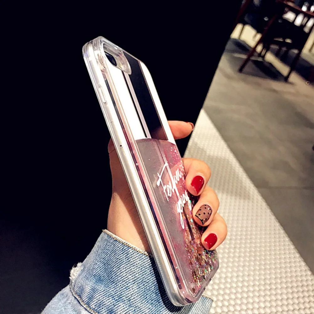 Чехол для телефона с лаком ногтей девочек iPhone Xr Xs Max x 6 Жидкий чехол зыбучие пески 7