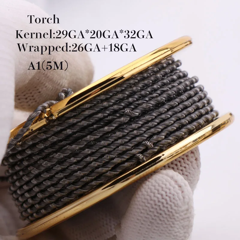 torch-a1 XFKM 5 м/рулон A1 Juggernaut плавленый Clapton шахматный taiji провода для RDA RBA Ремонтопригодный распылитель нагревательные провода катушки инструмент - Цвет: torch-a1