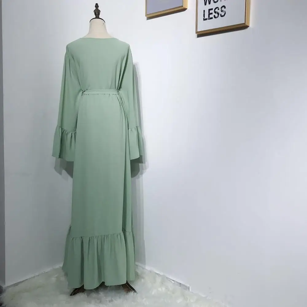 Мусульманский Кардиган со стразами Абая длинное кимоно халат туника Jubah Katfan