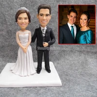 custom wedding cake topper wedding cake topper birthday personalized forever love figurine pottery clay miniature wedding home
