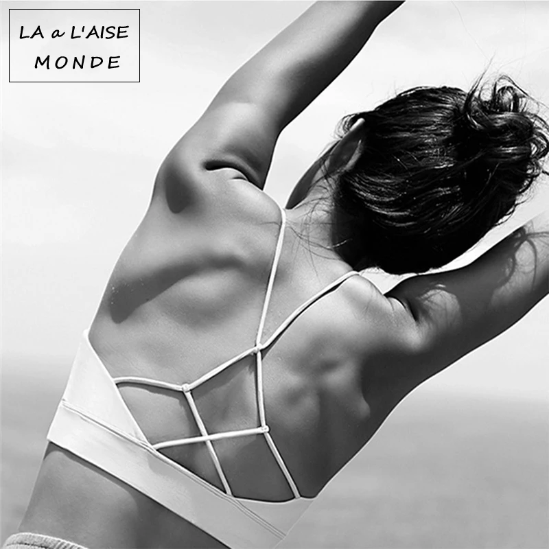 

Women's Hollow Cross Brassiere Bh Push Up Sport Bras Woman Fitness Sports Active Wear Tops For Women Gym Yoga Clothing Crop Top