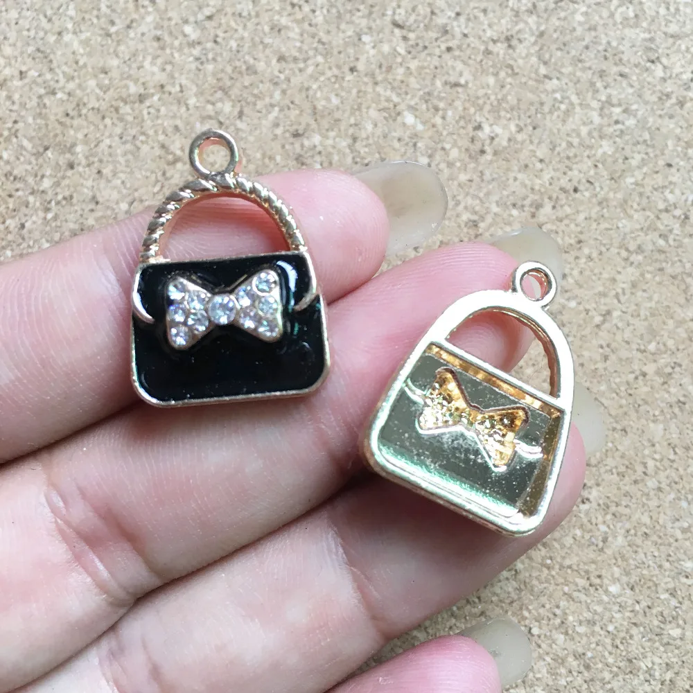 Мини заказ 20 шт горный хрусталь Бант украшенный масляной каплей Женская сумочка