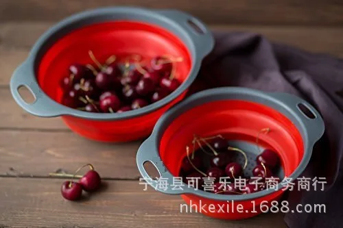 2 Pieces 1 Lot Of Round Folding Collapsible Water Filter Basket Drain Washing Fruit | Дом и сад