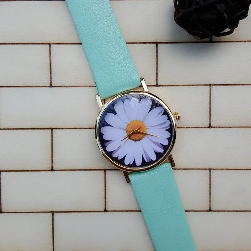 Новые винтажные женские часы Little Daisy сельские гладкие с кожаным ремешком для