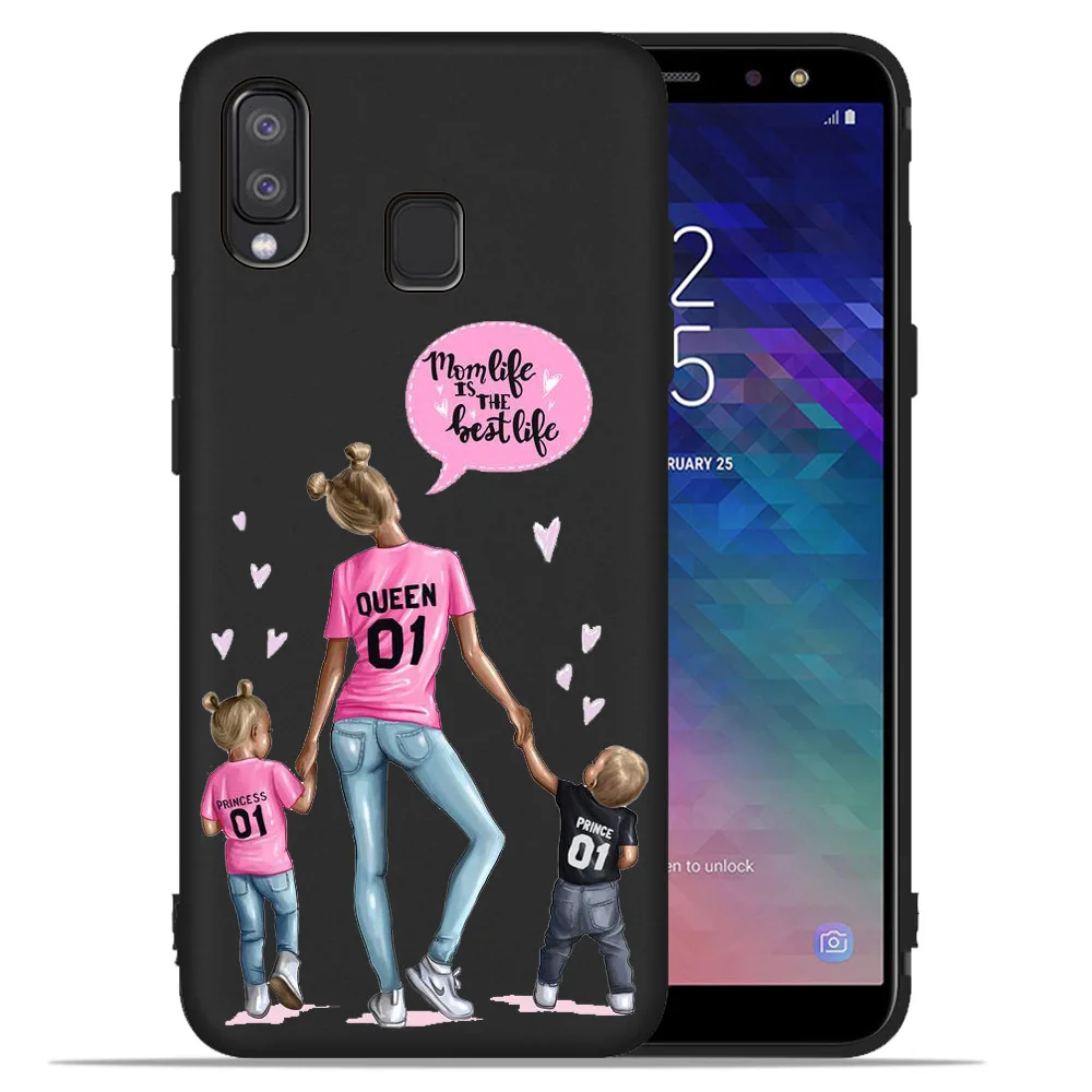 Черный чехол из ТПУ для samsung Galaxy A7 A92018 Coque Etui для мамы и девочки samsung Galaxy A30 40 50 70 A6 A8 Plus A320 - Цвет: 3