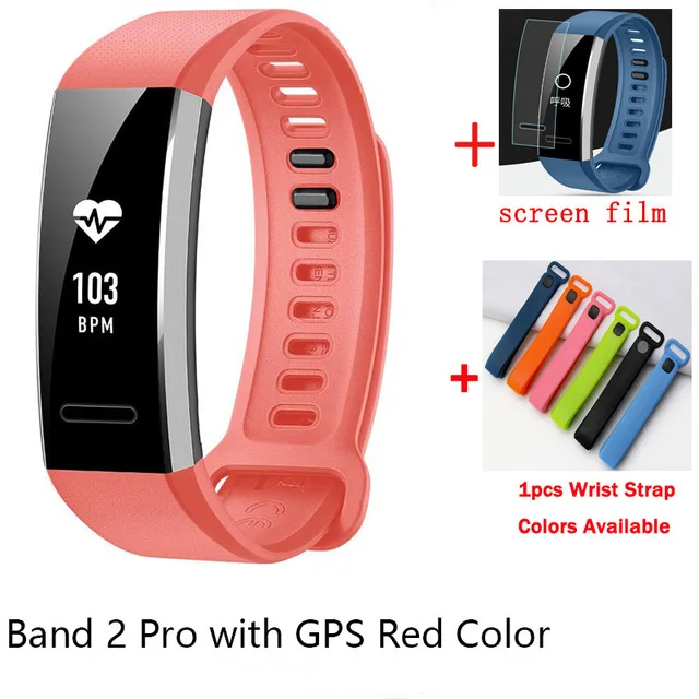 Умный Браслет huawei Band 2 Pro B29 B19 с gps для плавания, мониторинг сердечного ритма, Push message, водонепроницаемый D5 - Цвет: B29 GPS WITH STRAP