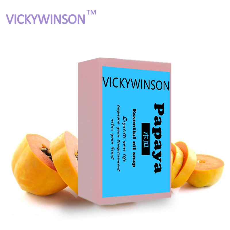 

VICKYWINSON Natural Organic Herbal Papaya Handmade Soap Lightening Skin Remove Acne Moisturizing Breast enhancement XZ7