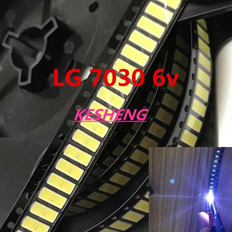 20 шт. LG Innotek YPNL LED светодиодная подсветка 1 Вт 7030 6 в холодное белое приложение TV smd