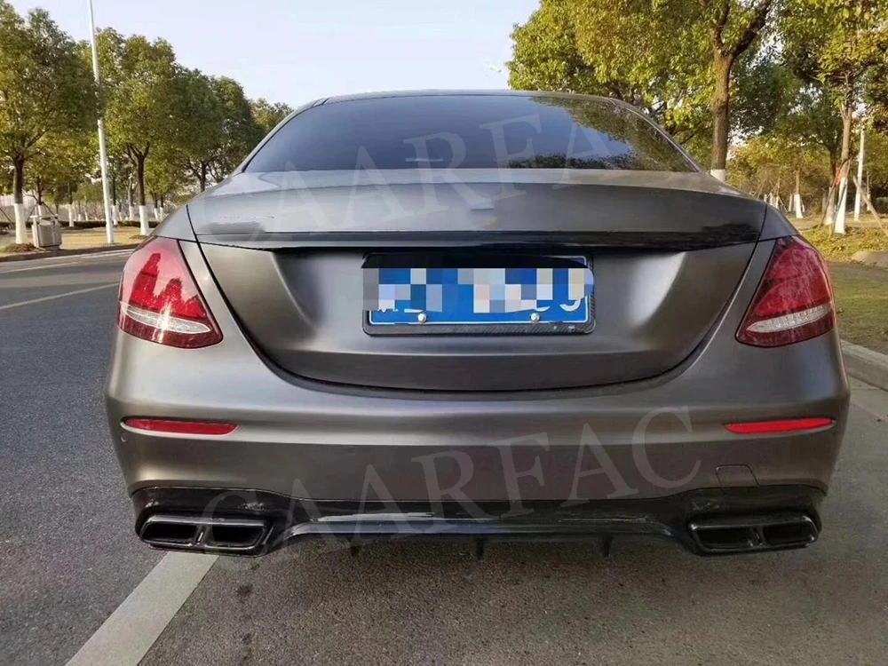 C Class ПП диффузор губа на задний бампер с выхлопная система для Benz W205 C200 C220 Седан 4