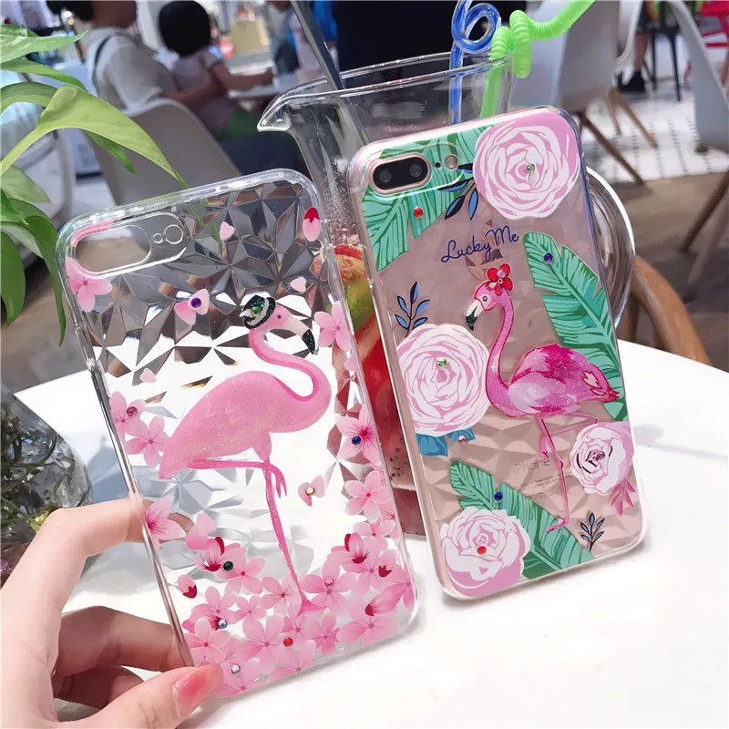 Модный рельефный чехол Kerzzil с рисунком фламинго для iphone X 6 7 8 Plus 6S прозрачные чехлы