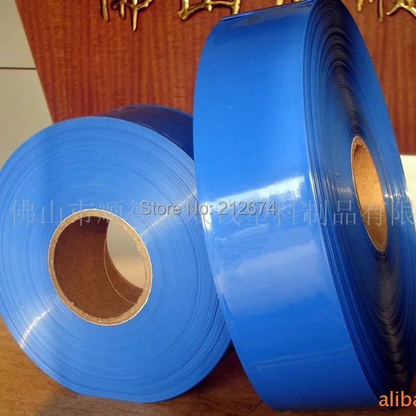 Бесплатная доставка 85 мм ширина синяя пвх термоусадочная трубка упаковочная