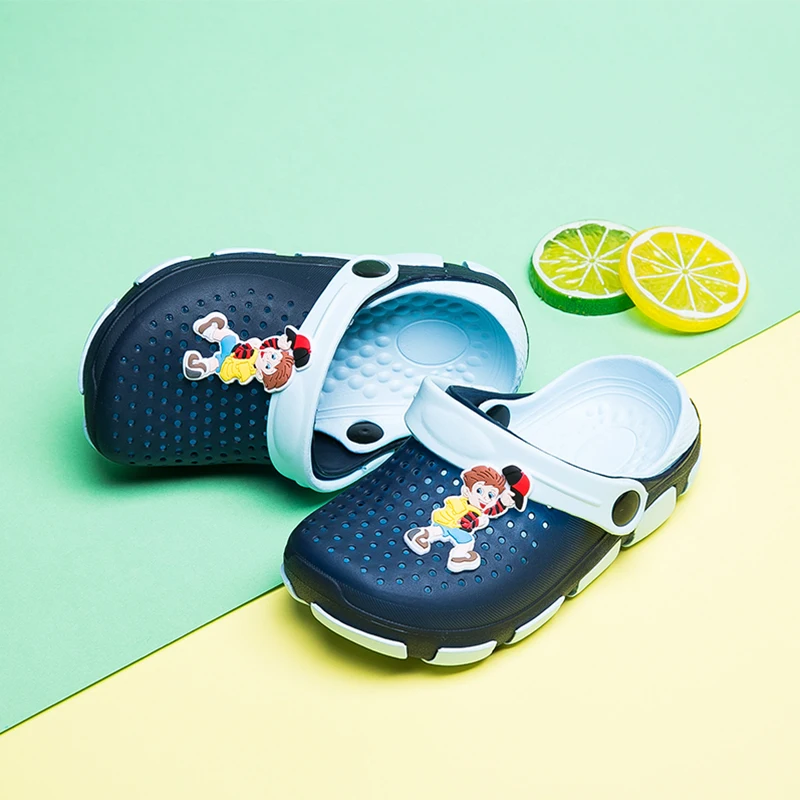 Сандалии детские для сада и пляжа Нескользящие с дырками Мультяшные