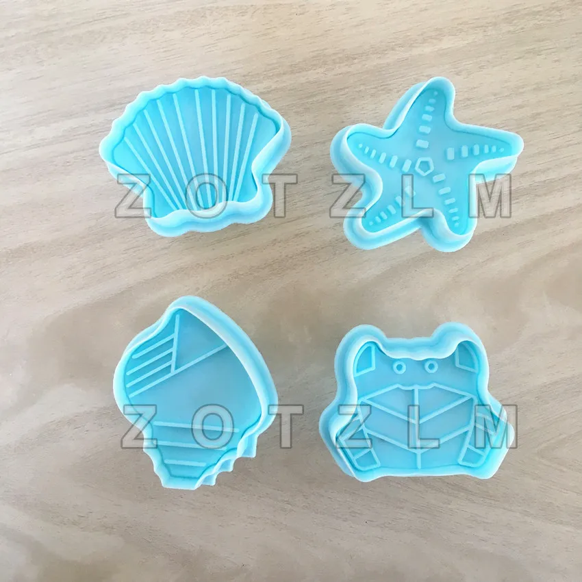 4 шт./компл. морские животные моллюски Морская звезда форма пластиковые формочки