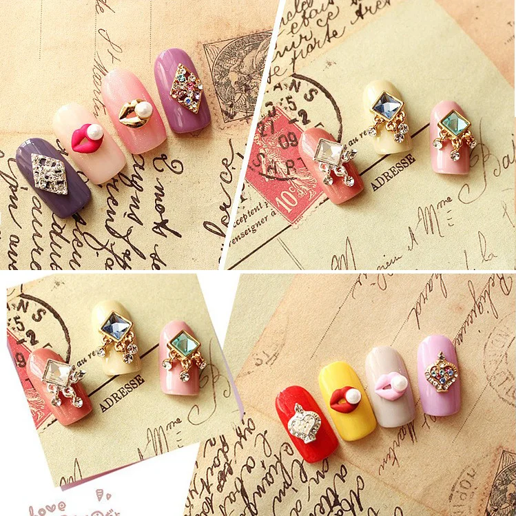 100 шт./лот горячая Распродажа 3d красивые красные розовые золотые губы жемчужины