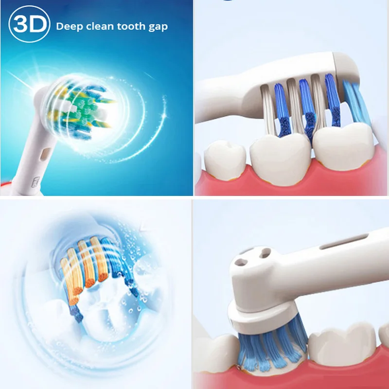 Насадки для зубной щетки Oral B 3D головки с мягкой щетиной перекрестное действие