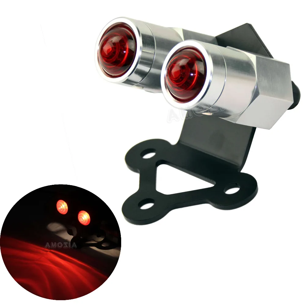 

Bullet Aluminum Motorcycle Twin Lucas Brake Taillight Dual License Palte Lamp Bracket Universal For Cafe Racer Choppers Bobber