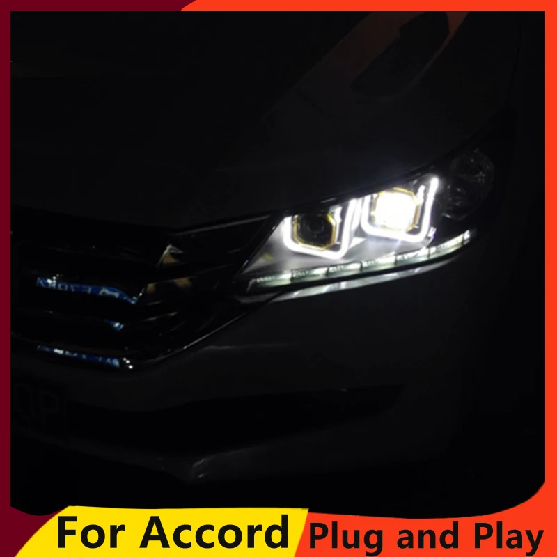KOWELL автомобильный Стайлинг для Honda Accord 9- светодиодный фонарь для Accord 9th Gen Bi-Xenon объектив plug and play