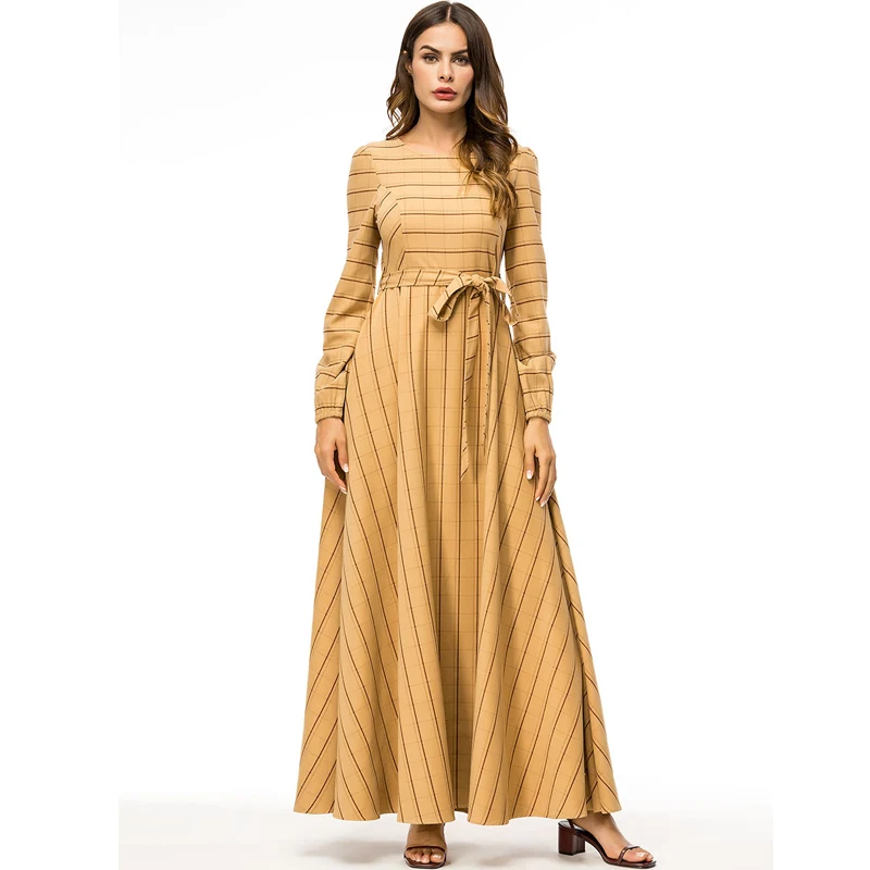 Vestido 2019 плед абайя Кафтан Дубай Турция исламский арабский мусульманское платье