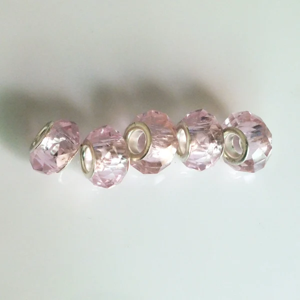 20 шт./лот прозрачные розовые хрустальные бусины Круглые Бусины Европейский