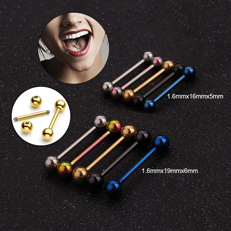 Feelgood 1 шт. 14G Прямая штанга из нержавеющей стали для пирсинга языка стержень