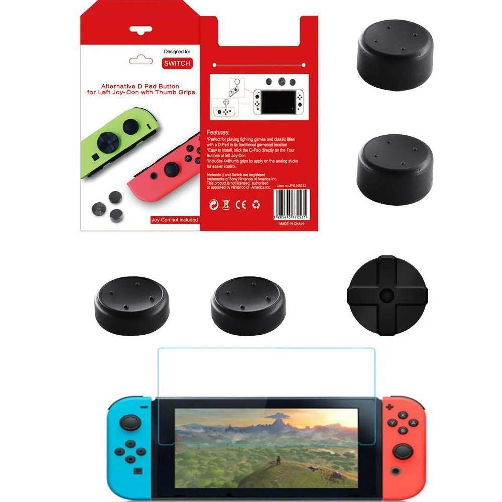 Альтернативная D Pad Dpad клавишная Крестовая кнопка для левого Joy con W/Thumb Grips Nintendo Switch