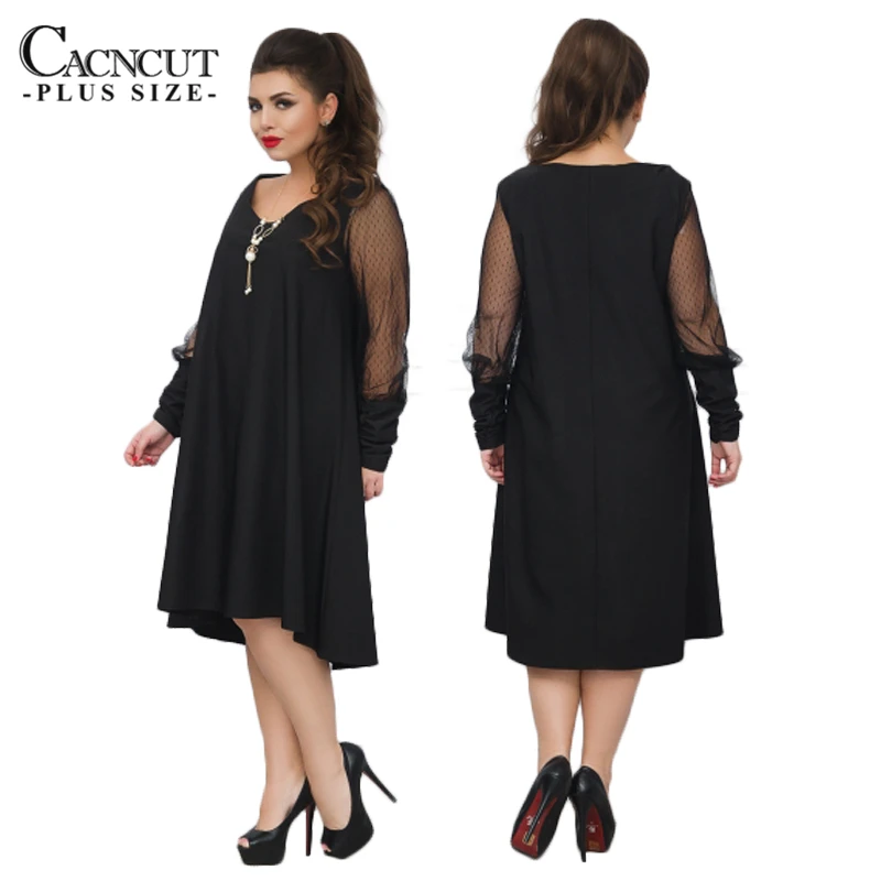 COCOEPPS 5XL 6XL свободное одноцветное женское платье с длинным рукавом больших размеров платья размера плюс Повседневные платья одежда больших размеров
