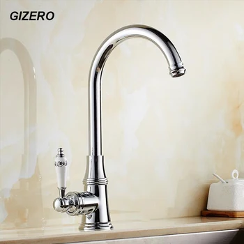 Luxury Euro Style Ceramic Faucet 360 Swivel Spout Chrome Polished Bathroom Vanity Sink Mixer Taps Deck Mounted Kitchen ZR615