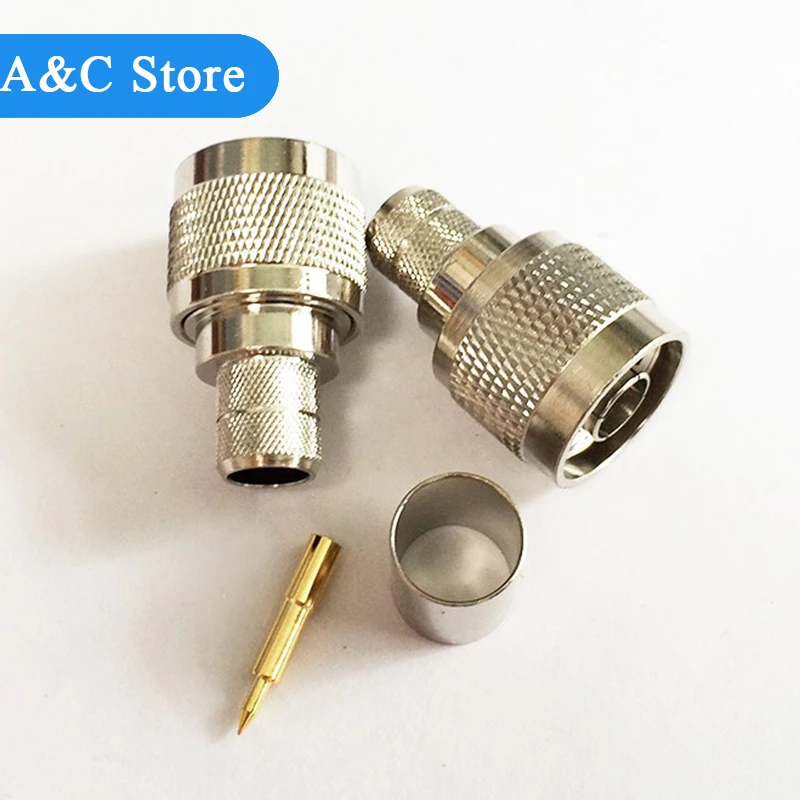 N Connector RF Coaxial Connector 50-3 N Male Connector for RG58 RG142 RG400 LMR195 RF Connector factory outlet high quality