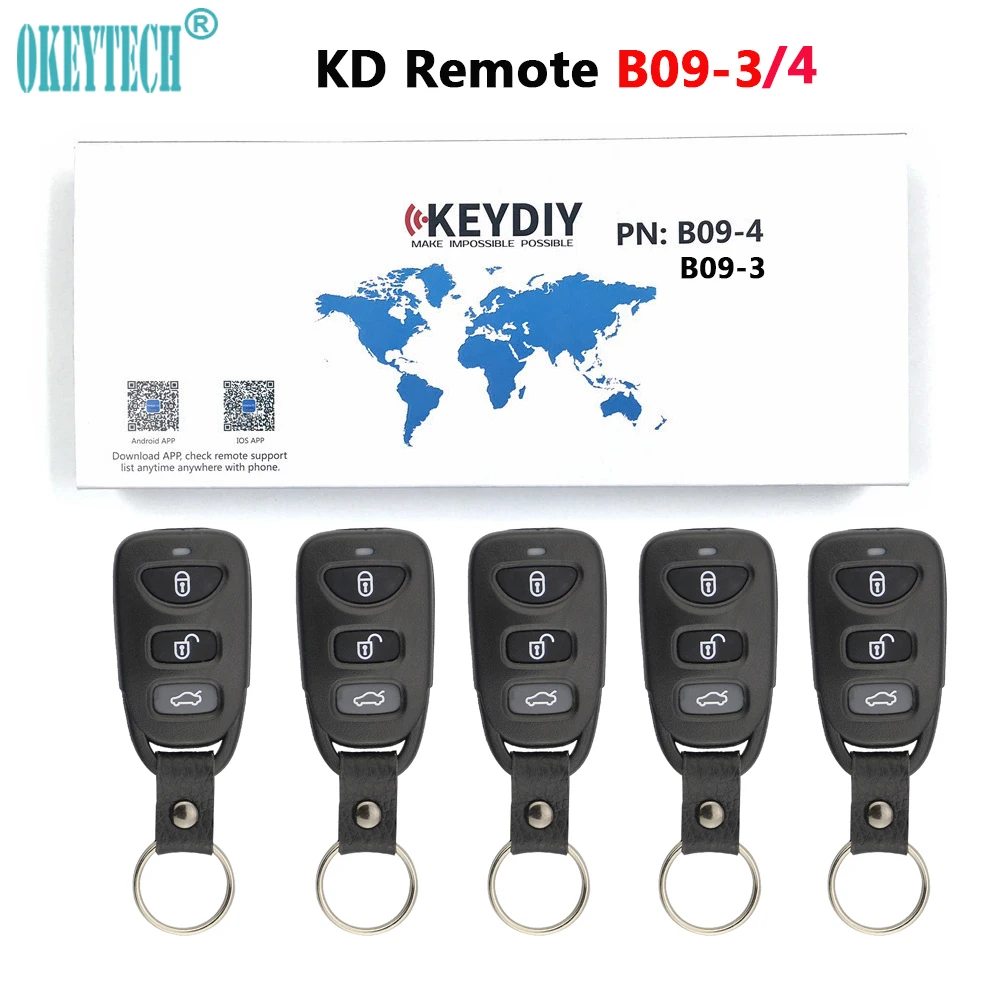 OkeyTech 5 шт./лот B09 3 4 серии B KD пульт дистанционного управления для KIA Hyundai KD900/KD900 +/URG200