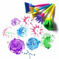 4pcsset diy painting tools drawaing toys flower stamp sponge brush set art supplies for kids