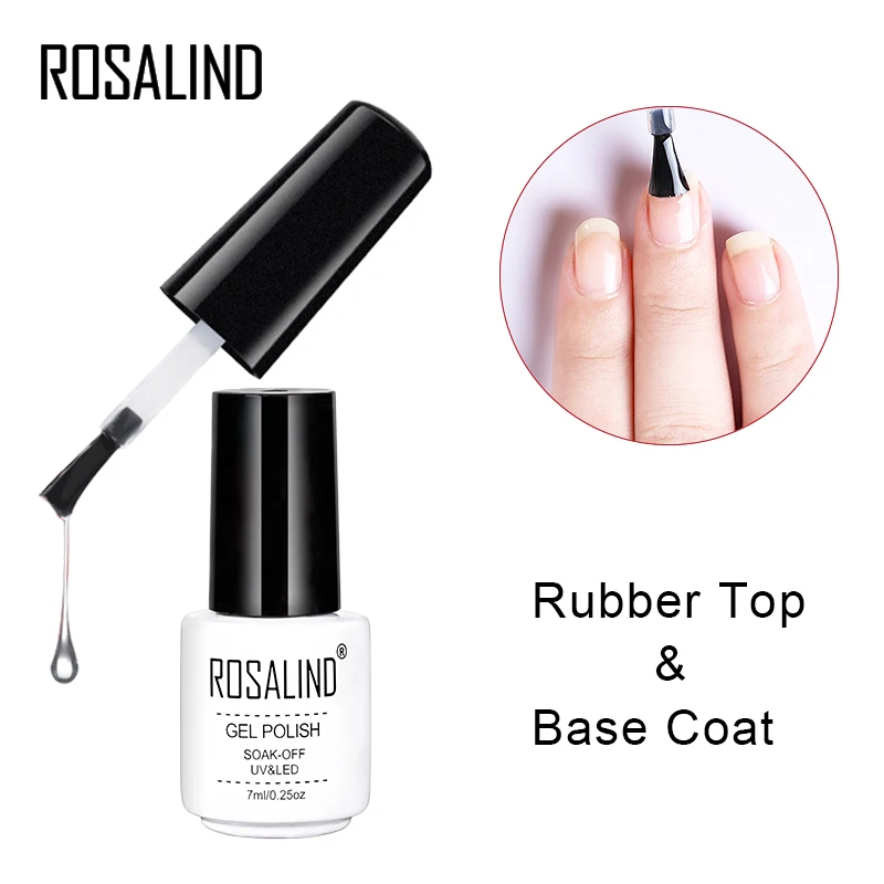 

ROSALIND Base Coat&Top Coat 7ml Tempered Soak Off Primer Functional Reinforce Gel Nail polish Robber UV Gel Varnish For Nails