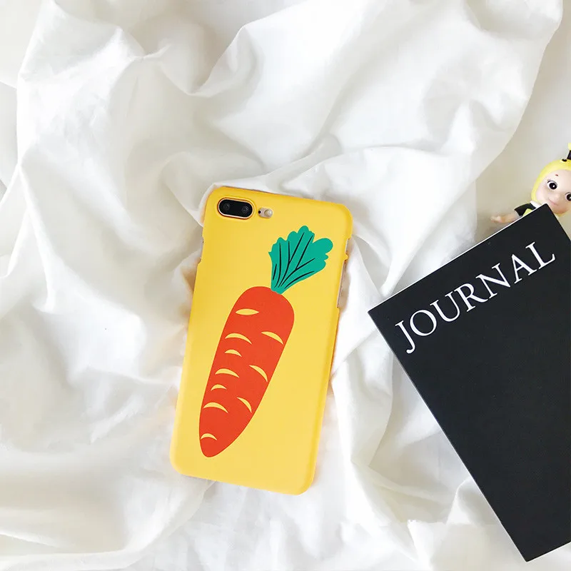 yellow back red Carrot Half pack Frosted Phone Case for IPhone 6 6s7 8 plus X XS Covers pc hard Fundas &ampOPP bag wholesale price |