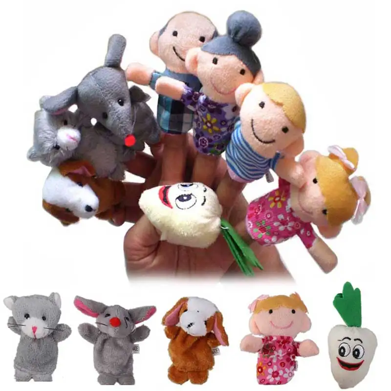 8 Pcs/ set Animals Finger Puppets Toys The Enormous Turnip Story Telling Nursery Fairy Tale Kids Birthday Christmas Gift | Игрушки и